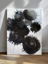 Abstraktes Bild von schwarzen Sonnenblumen